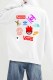 White Casual Print Letter Hooded Collar Tops