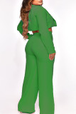Pink Sexy Solid Patchwork Turn-back Collar Long Sleeve Three Pieces