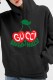 Black Casual Print Letter Hooded Collar Tops