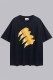 Black Casual Print Letter O Neck T-Shirts