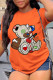 Orange Street Cute Print Patchwork O Neck T-Shirts