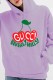 Light Purple Casual Print Letter Hooded Collar Tops