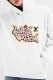 White Casual Print Letter Hooded Collar Tops