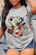 Grey Street Cute Print Patchwork O Neck T-Shirts