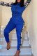 Blue Casual Plaid Patchwork Zipper Collar Long Sleeve Two Pieces