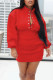 Red Casual Solid Patchwork Buckle One Step Skirt Dresses