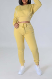 Pink Casual Solid Patchwork O Neck Long Sleeve Two Pieces