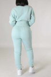 Pink Casual Solid Patchwork O Neck Long Sleeve Two Pieces