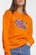 Orange Casual Print Letter O Neck Tops