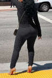 Green Street Solid Patchwork Turtleneck Skinny Jumpsuits