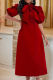 Red Party Solid Bandage Half A Turtleneck Cake Skirt Dresses