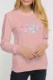 Pink Casual Print Letter O Neck Tops