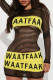 Black Sexy Street Print Hollowed Out Patchwork O Neck Pencil Skirt Dresses