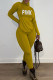 Earth Yellow Casual Print Patchwork Turtleneck Long Sleeve Two Pieces