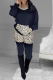 Black Casual Leopard Patchwork Hooded Collar Long Sleeve Two Pieces