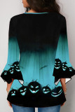Red Casual Street Print Patchwork O Neck Tops