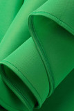 Green Fashion Sexy Formal Solid Patchwork Backless Off the Shoulder Evening Dress
