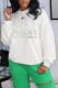 White Casual Sportswear Print Patchwork O Neck Tops
