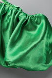 Green Fashion Sexy Formal Solid Patchwork Backless Off the Shoulder Evening Dress