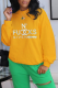 Yellow Casual Sportswear Print Patchwork O Neck Tops