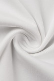 White Fashion Sexy Solid Patchwork O Neck Sleeveless Dress Dresses