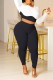 Black Casual Solid Patchwork O Neck Long Sleeve Two Pieces