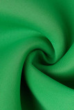 Green Fashion Sexy Formal Solid Patchwork Backless Off the Shoulder Evening Dress