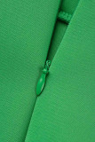 Green Fashion Sexy Formal Solid Patchwork Backless Off the Shoulder Evening Dress