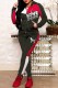 Army Green Casual Print Patchwork Letter Hooded Collar Long Sleeve Two Pieces