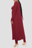 Green Casual Solid Patchwork Spaghetti Strap Long Sleeve Two Pieces