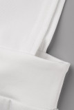 White Fashion Sexy Solid Patchwork O Neck Sleeveless Dress Dresses