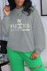 Grey Casual Sportswear Print Patchwork O Neck Tops