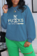 Blue Casual Sportswear Print Patchwork O Neck Tops