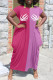 Rose Red Street Print Patchwork O Neck Dresses