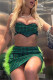 Green Sexy Print Patchwork Backless Spaghetti Strap Sleeveless Two Pieces