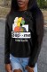 Black Street Print Letter O Neck Tops