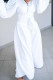 White Casual Solid Patchwork V Neck Long Sleeve Two Pieces