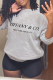 Grey Street Daily Print Patchwork Letter O Neck Tops