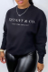 Black Casual Street Print Patchwork Letter O Neck Tops