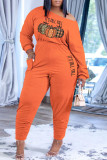 Blue Casual Print Patchwork O Neck Straight Jumpsuits