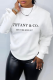 White Street Daily Print Patchwork Letter O Neck Tops
