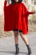Red Casual Print Patchwork Turndown Collar Irregular Dress Dresses