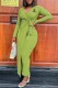 Green Sexy Print Bandage Letter V Neck One Step Skirt Dresses