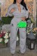 Grey Casual Print Letter Zipper Collar Long Sleeve Two Pieces
