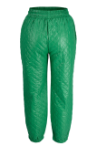 Green Casual Solid Patchwork Harlan High Waist Harlan Solid Color Bottoms