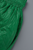 Green Casual Solid Patchwork Harlan High Waist Harlan Solid Color Bottoms