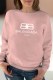 Pink Casual Print Letter O Neck Tops