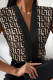 Khaki Casual Print Patchwork V Neck Tops