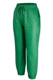 Green Casual Solid Patchwork Harlan High Waist Harlan Solid Color Bottoms