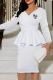 White Street Print Flounce V Neck Long Sleeve Two Pieces